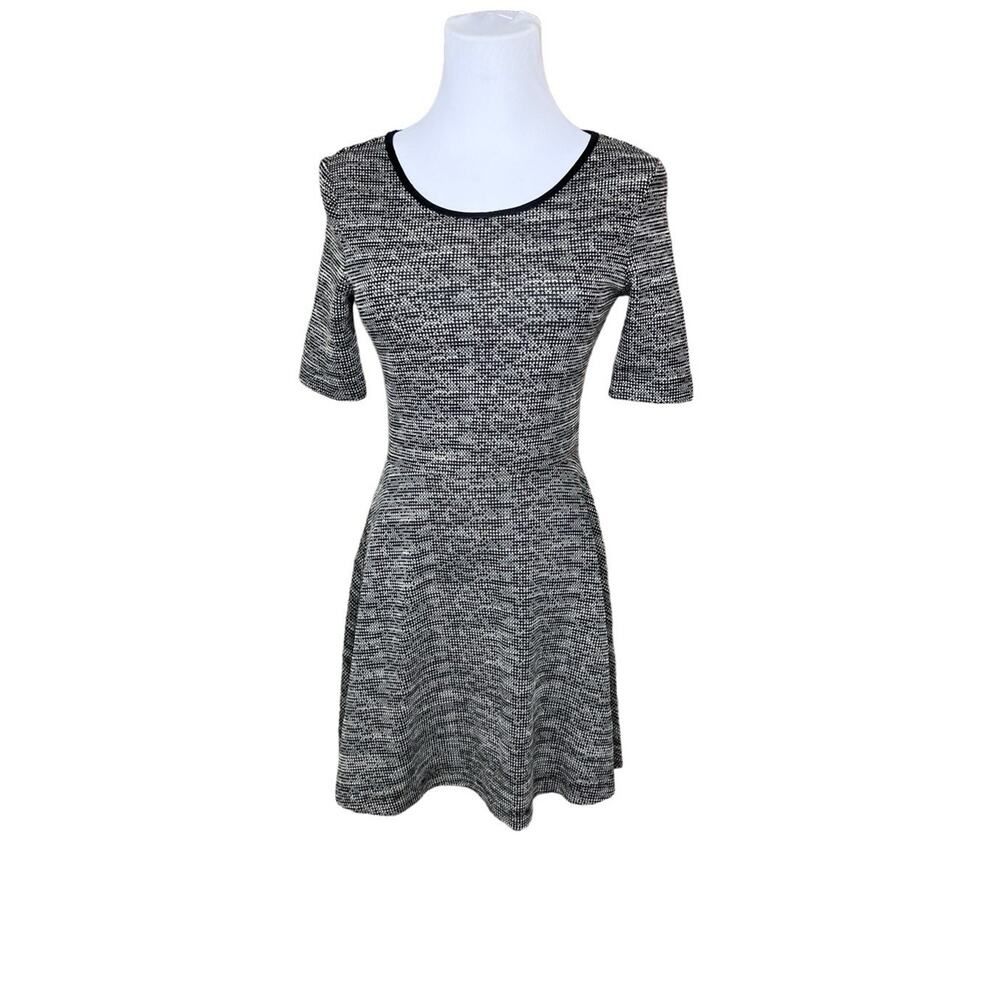 H&M Divided Marled Gray Knit Skate Dress 6 Casual Business Above The‎ Knee
